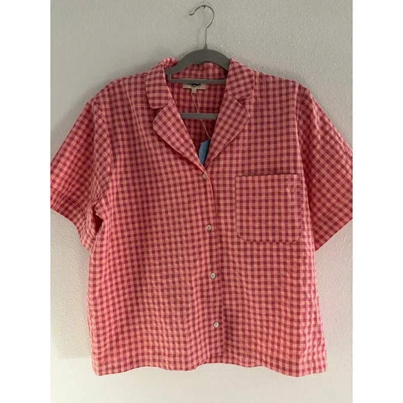 FRNCH Paris Top Bundle Womens Large Pink Green Cotton Boxy Cropped Oversized NWT - Picture 4 of 7